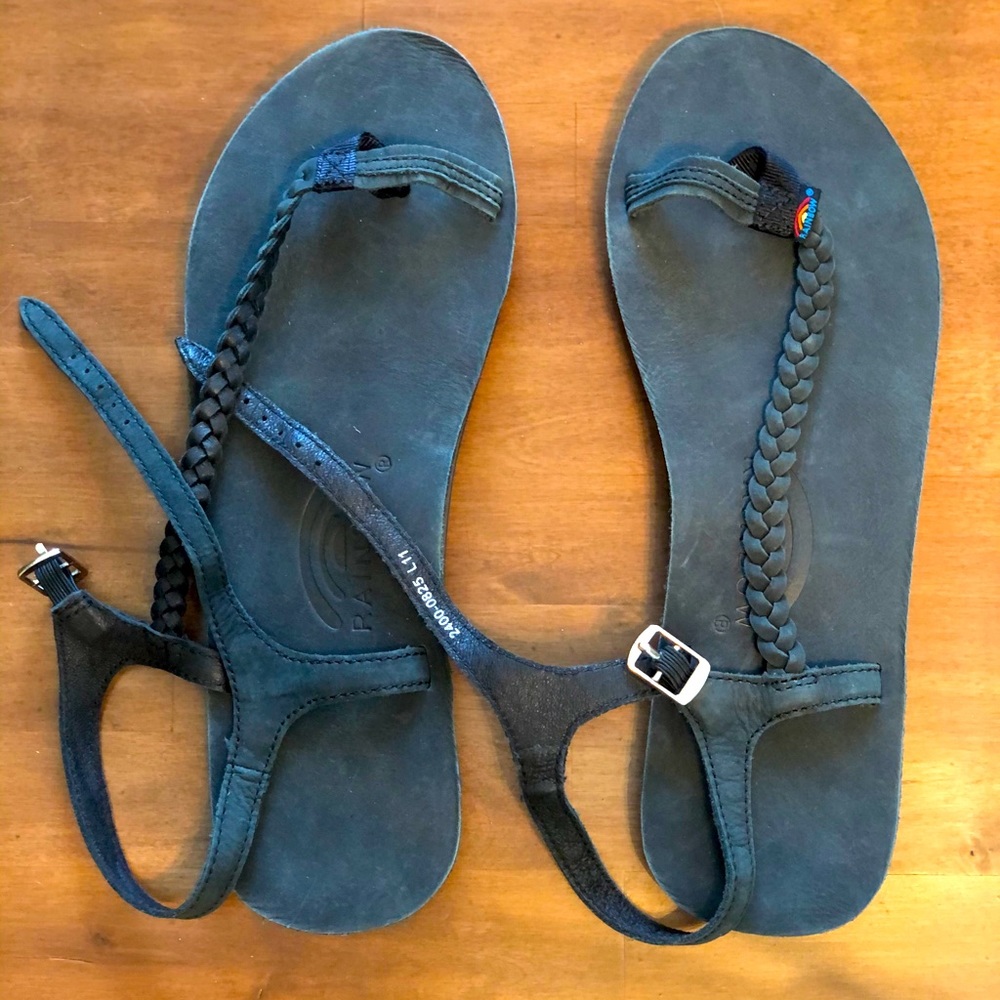 Leather braid with buckle strap Sandles - Rainbow